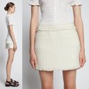 Proenza Schouler White Label fringed cotton-blend tweed mini skirt size 8 medium Photo 4