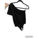 n:philanthropy  Womens Black One Shoulder Ruffled Collar Bodysuit Top M Photo 58