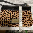 Nine West Used condition Nine‎ West Zip Pouch Cheetah Black Leather Coin Purse Photo 2