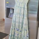 Rococo 💕 SAND💕 Elan Maxi Dress ~ Green Blue Floral Print 100% Cotton  Small NWT Photo 1