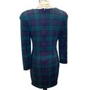 Vintage Plaid Tartan Bodycon Dress Preppy Dark Academia Green Purple Black Photo 1