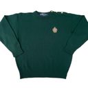 Polo Vintage 90s  Ralph Lauren Green Lambswool Embroidered Crest Pullover Sweater Photo 0