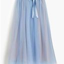 J.Crew NWT  Tulle Ball Skirt in Blue Sheer Mesh Pleated Ribbon Belt A-line 8 Photo 0