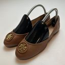 Tory Burch Allie Ballet Flats Elasticized Slip On Travel Brown Leather Womens 8M Photo 1