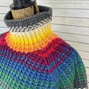 Moda  International Vintage Rainbow Striped Chunky Oversized Sweater Medium Photo 4