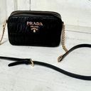 Prada  Bandoliera Nappa Gaufre'1 Quilted Leather Crossbody Handbag Nero Black Photo 2