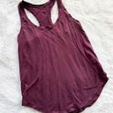 Lululemon  Burgandy Race Length Nulu Tank size 4/6 Photo 0