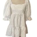 Entro  Short Puff Sleeve Off Shoulder White Dress NWT Sexy Flirty Above Knee M Photo 0