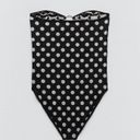 ZARA NWOT  POLKA DOT BODYSUIT WITH RING DETAIL STRETCH BLOGGERS FAV XS-S Photo 6