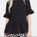 Kate Spade  Linda Black Ruffle Peplum Top Photo 0