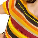 John Paul Richard 90s  Vintage Orange Striped Sequin Beaded Knit Top Photo 1