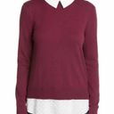 Ted Baker  Ohlin Mixed Media Layered Look Oxblood Sweater Size US 8 Photo 0