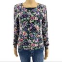 Divided H&M  (6) Purple Floral Button Up Long Sleeve Vintage Rose Cardigan Photo 1