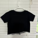 Cider Black Crop Top With Gold Buttons Photo 2