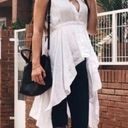 ZARA  Woman linen blend hi low sleeveless blouse business casual S white tie back Photo 10