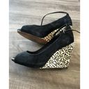 White House | Black Market  Wedge Heels Sz 7.5 Peep Toe Animal Print Melissa Photo 1