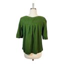 kim rogers  GREEN KNIT SHORT SLEEVE CARDIGAN 100% COTTON WOMEN SIZE LARGE Photo 3