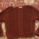 moon&madison Rust Orange Crochet Sweater Photo 1