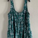 Urban Outfitters Cindy Tiered Ruffle Romper Green Sz Lg Photo 2