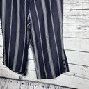 Lane Bryant  NWT 20 Blue Stripe Linen Blend High Rise Laney Wide Leg Crop Pants Photo 2