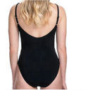 Profile  by Gottex Slimming Side Lace Solid Black One-Piece Swimsuit NWOT 8 Photo 5