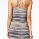 Kensie  Halter Shift Dress Sundress Back Detail Abstract Striped Lined Blue M NWT Photo 3