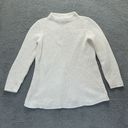 J.Jill  Chenille Sweater Womens Small Off White Mock Neck Cable Knit Tunic Photo 1