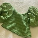 Revolve Green Puff Sleeve Top Photo 5