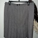 Anne Klein Ann Klein Black & White Plaid Check Pleated Hem Knee Length Belted Skirt Sz 10 Photo 0