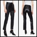 ANINE BING 💕💕 Connor Pant ~ 100% Leather Belted Straight Leg Black Small S NWT Photo 4