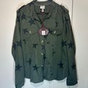 Knox Rose NWT  Army Green Button Down Jacket With Stars Size: XL Photo 1