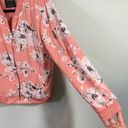 Love Tree  Women's Pink Floral Full Zip Bomber Jacket Size S Photo 5