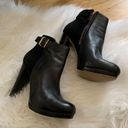 Michael Kors  black suede and leather booties 4 inch heel size 7 1/2 Photo 1