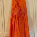 ASOS eyelet coral orange lace up back midi dress 4 Photo 1