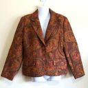 Chadwick's 𝅺 Brown Floral Blazer Sz 10P Photo 1