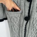 BCBGMAXAZRIA  Cardigan Wool Mohair Blend Sweater Ruffled Collar Gray Black Medium Photo 4