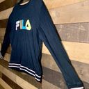 FILA Original VintageFila Black Pastel Spell Out Logo Pullover Crew Neck Stri… Photo 1