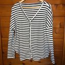 Arizona Jeans Arizona Jean Co Black & White Striped Button Front Long Sleeve Top Large Photo 0