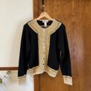 Dress Barn VINTAGE  | 80's Black + Gold Beaded Button Down Cardigan Sweater Sz M Photo 2