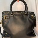 Michael Kors Black Leather Hamilton Studded Bag w/Chain Strap GUC | Designer Bag Photo 1