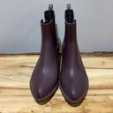 Charlotte Russe  burgundy Chelsea rain boots A24 Photo 3