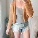 The Moon  & Madison Open Knit Shrug Cardigan Sweater Small Golden Mustard Yellow Photo 1