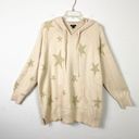 Torrid  Ivory & Metallic Gold Starry Jacquard Knit Hooded Sweater Size 1X Photo 1