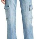 Hidden Jeans  Crop Straight Leg Cargo Jeans Light Wash Blue Women's 30 Photo 0