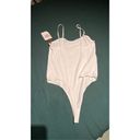 Open Edit  WHITE RIBBED BODYSUIT TOP WOMENS SIZE M NEW WITH TAGS Photo 5