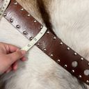 Edge MK brown wide statement leather belt with large holes and studded  medium Photo 3