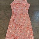 J. McLaughlin  Red & White Zebra Catalina Cloth Sleeveless Ruched Dress Size XS Photo 0