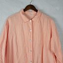 Bryn Walker  Womens Top Size M Peach Linen Button Up Asymmetric Oversized Tunic Photo 7