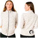 Zyia  Active Jacket Zip Up Cotton Pockets Stretchy Heathered Grey Knit Womens XL Photo 2