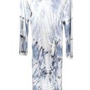Young Fabulous and Broke  Tie Dye Long Sleeve Maxi Dress in White/Blue Photo 0